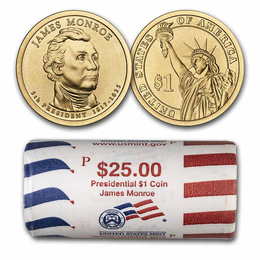 Buy 2008-P James Monroe 25-Coin Presidential Dollar Roll