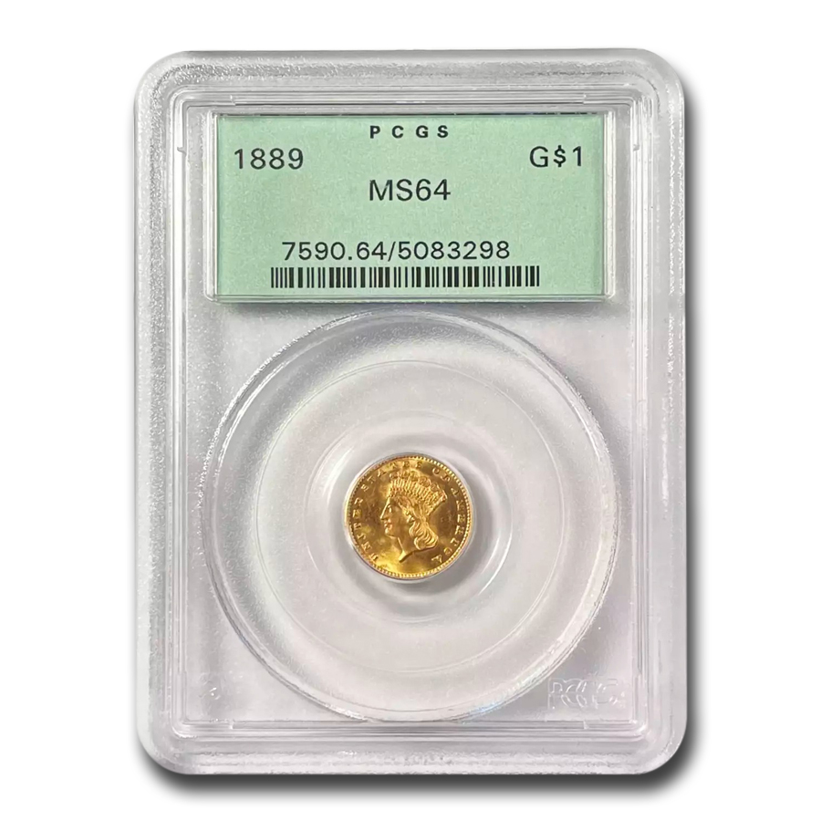 Buy 1889 $1 Indian Head Gold MS-64 PCGS
