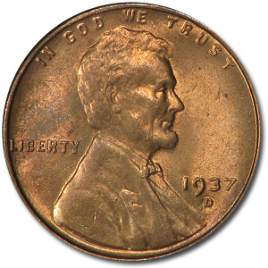 Buy 1937-D Lincoln Cent BU (Red)