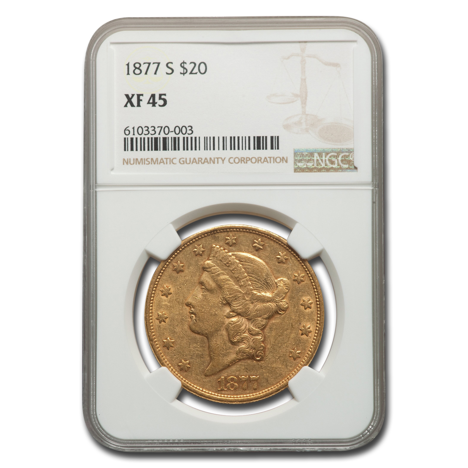 Buy 1877-S $20 Liberty Gold Double Eagle XF-45 NGC