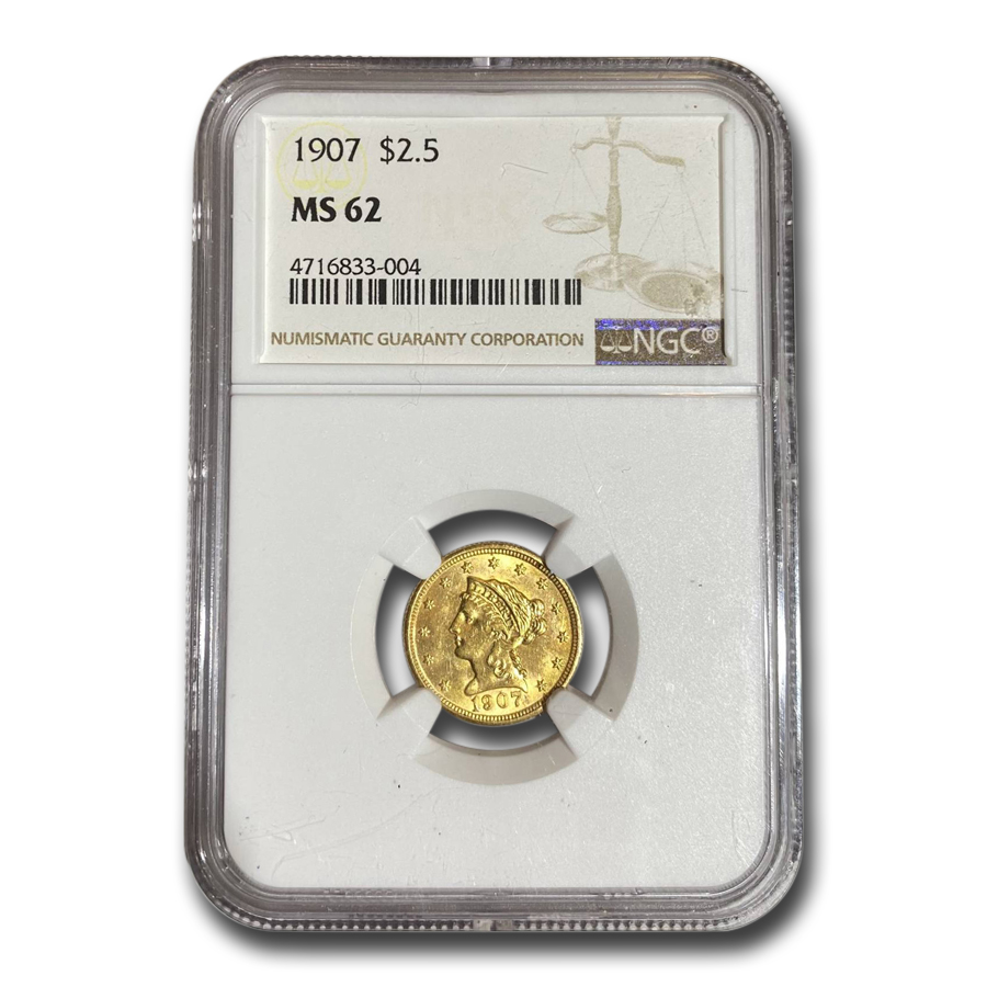 Buy 1907 $2.50 Liberty Gold Quarter Eagle MS-62 NGC