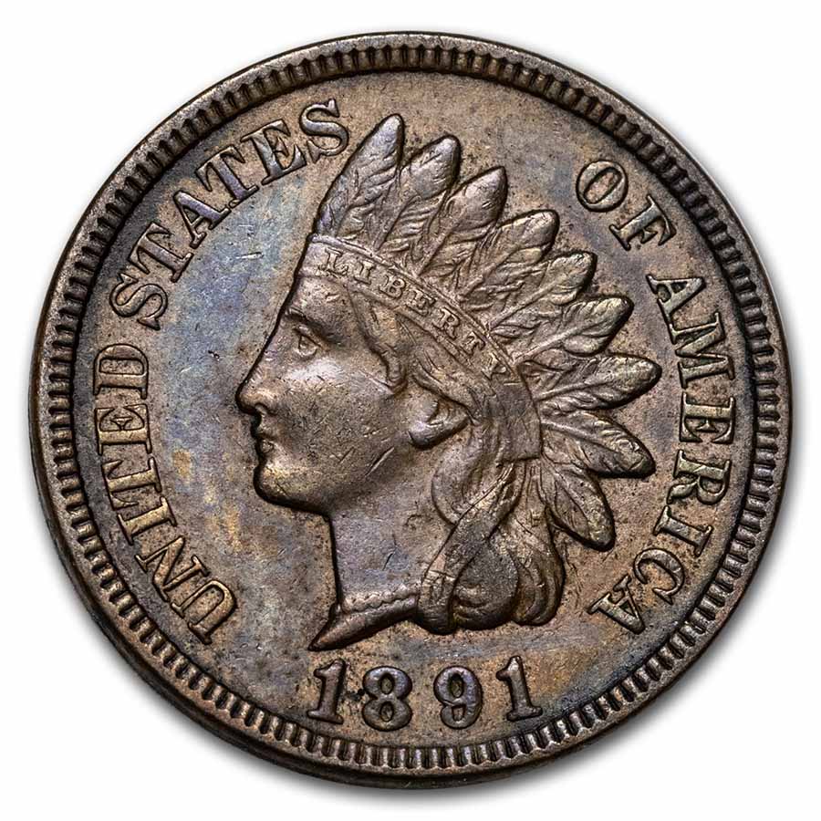 Buy 1891 Indian Head Cent AU Details (Cleaned)