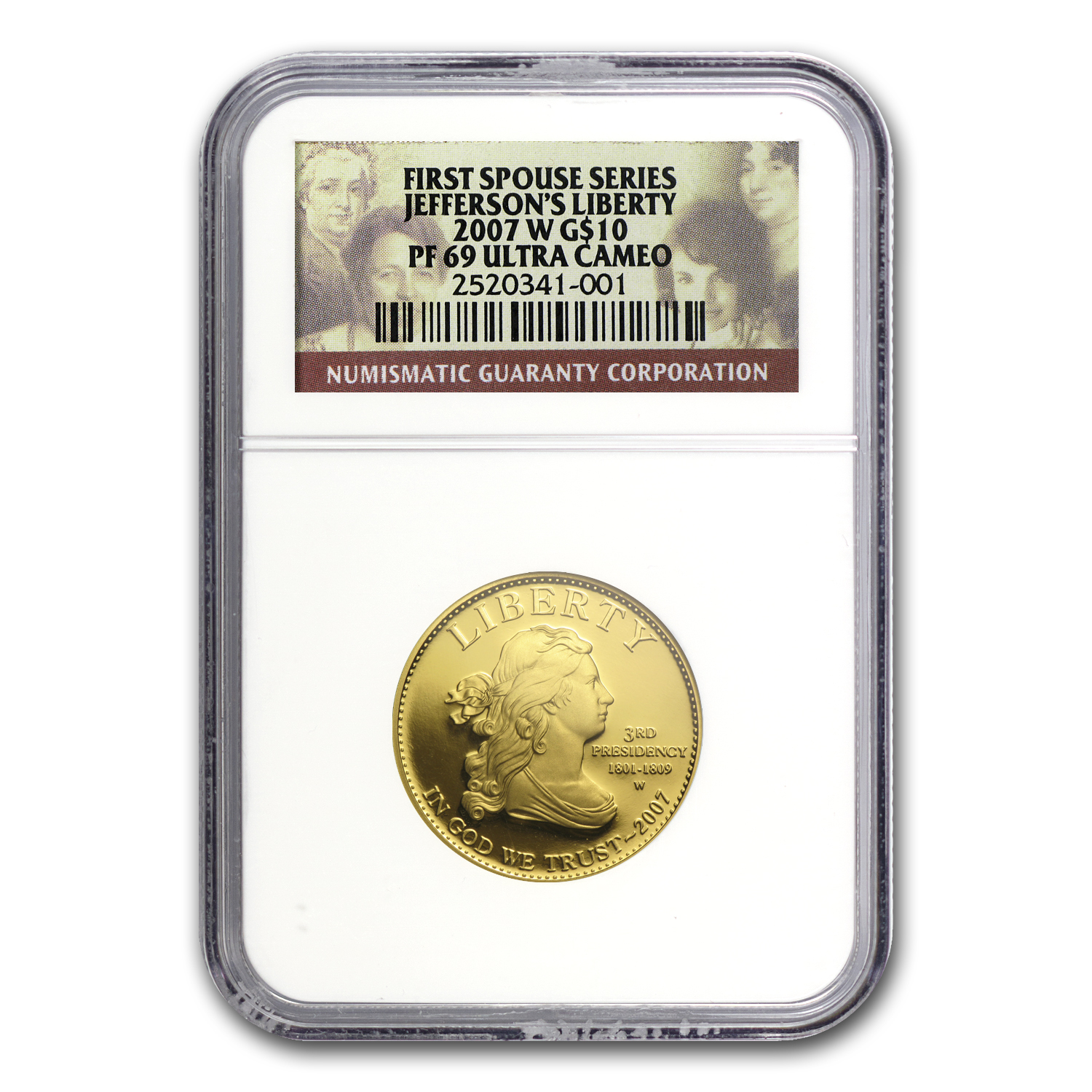 Buy 2007-W 1/2 oz Proof Gold Jefferson's Liberty PF-69 NGC
