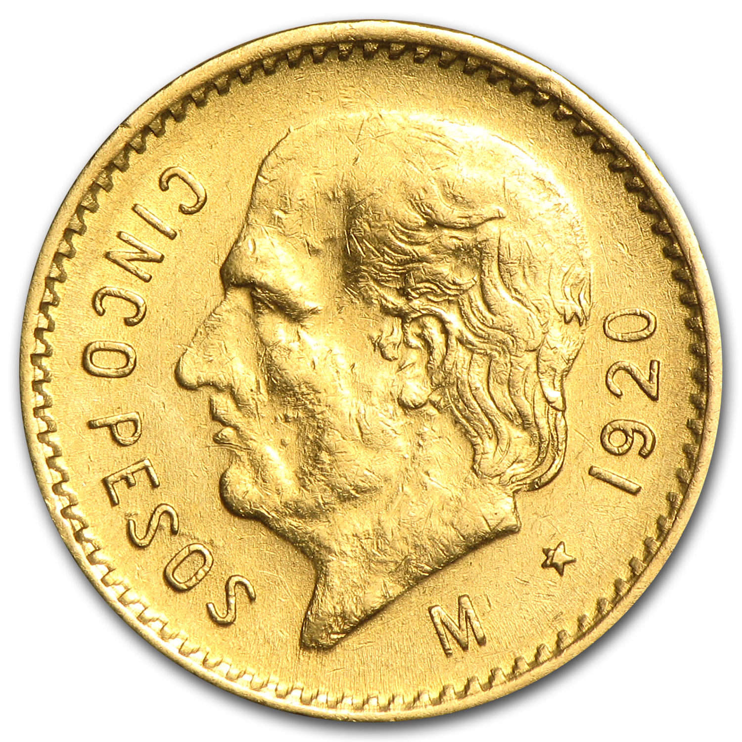 Buy 1920 Mexico Gold 5 Pesos AU