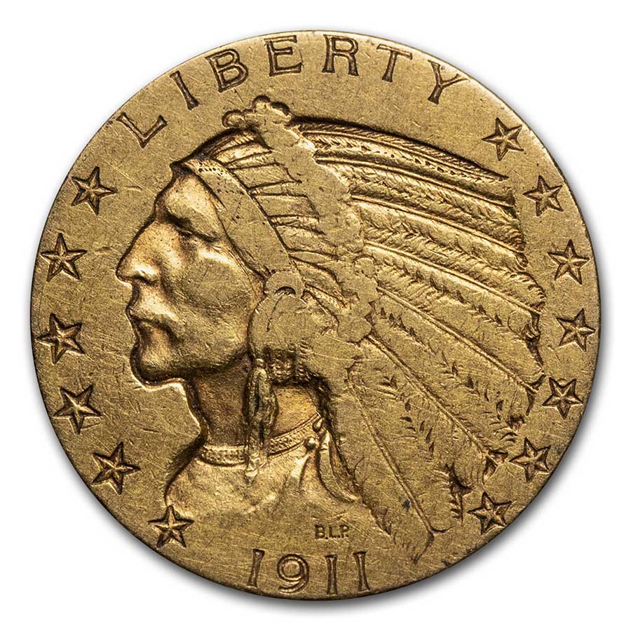 Buy 1911 $5 Indian Gold Half Eagle XF