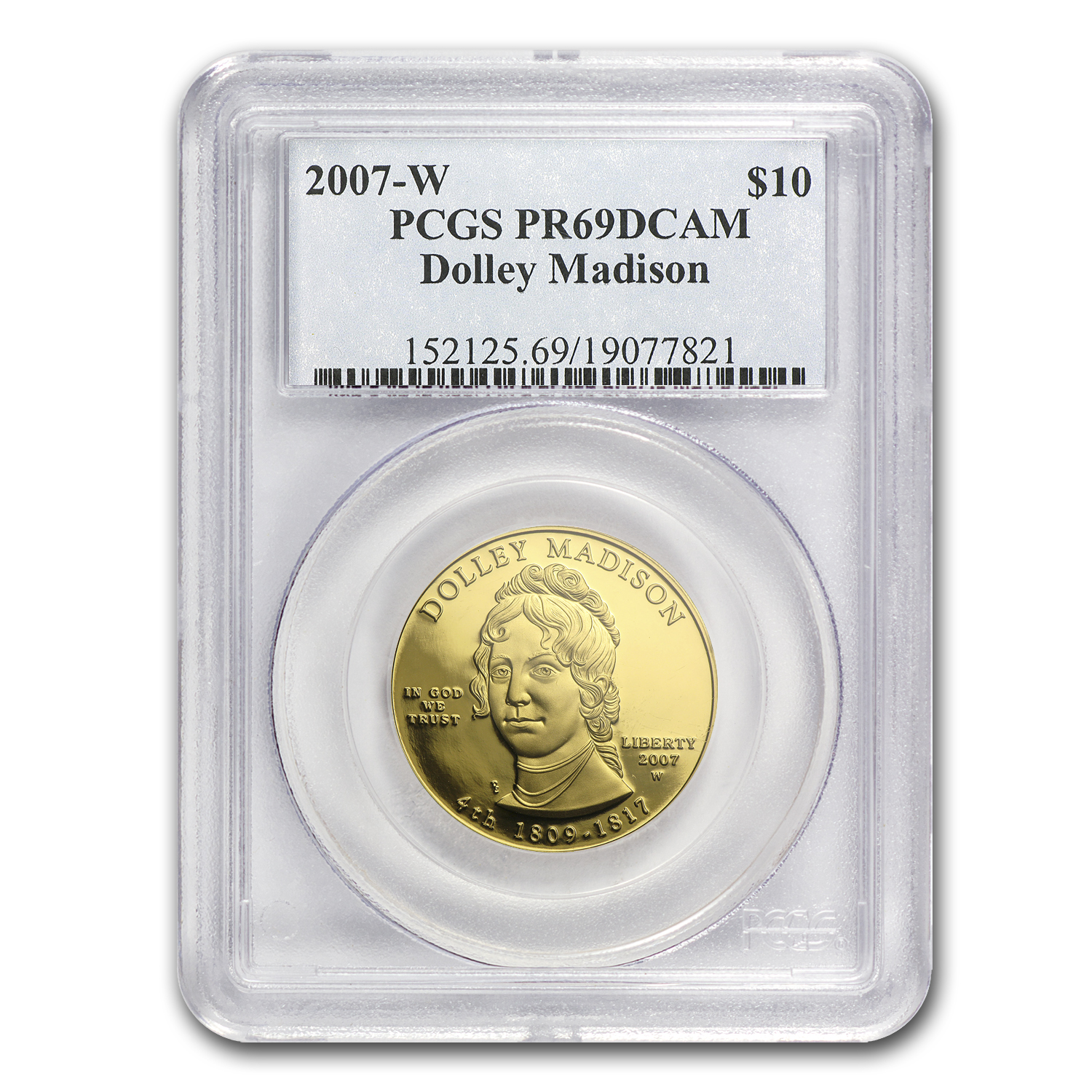 Buy 2007-W 1/2 oz Proof Gold Dolley Madison PR-69 PCGS - Click Image to Close