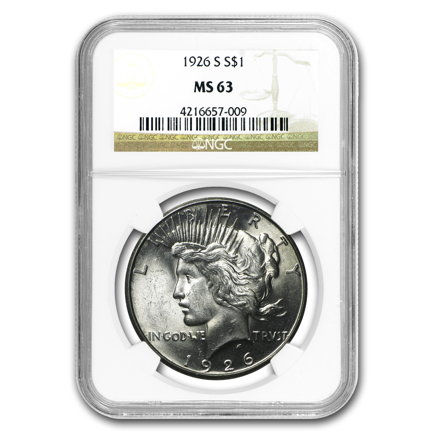 Buy 1926-S Peace Dollar MS-63 NGC