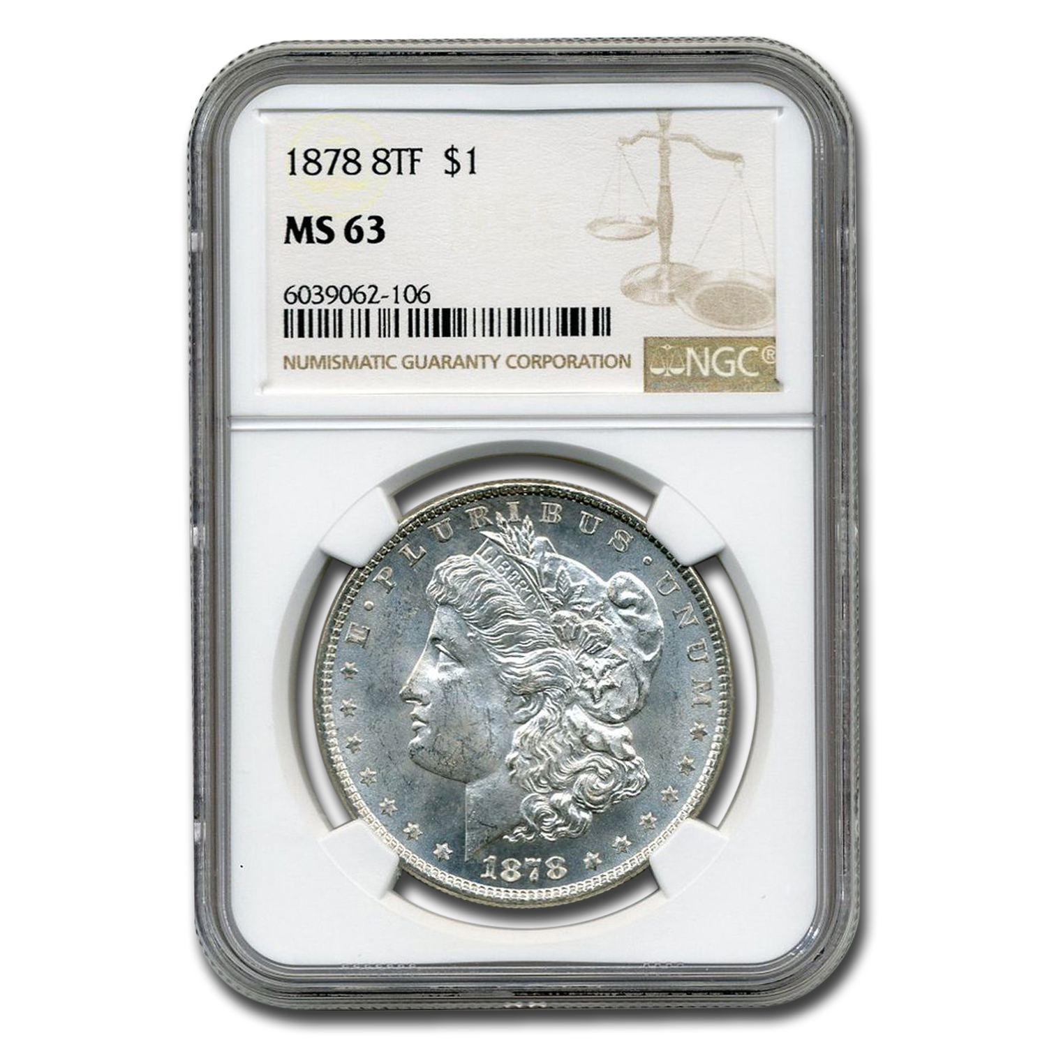 Buy 1878 Morgan Dollar 8 TF MS-63 NGC - Click Image to Close