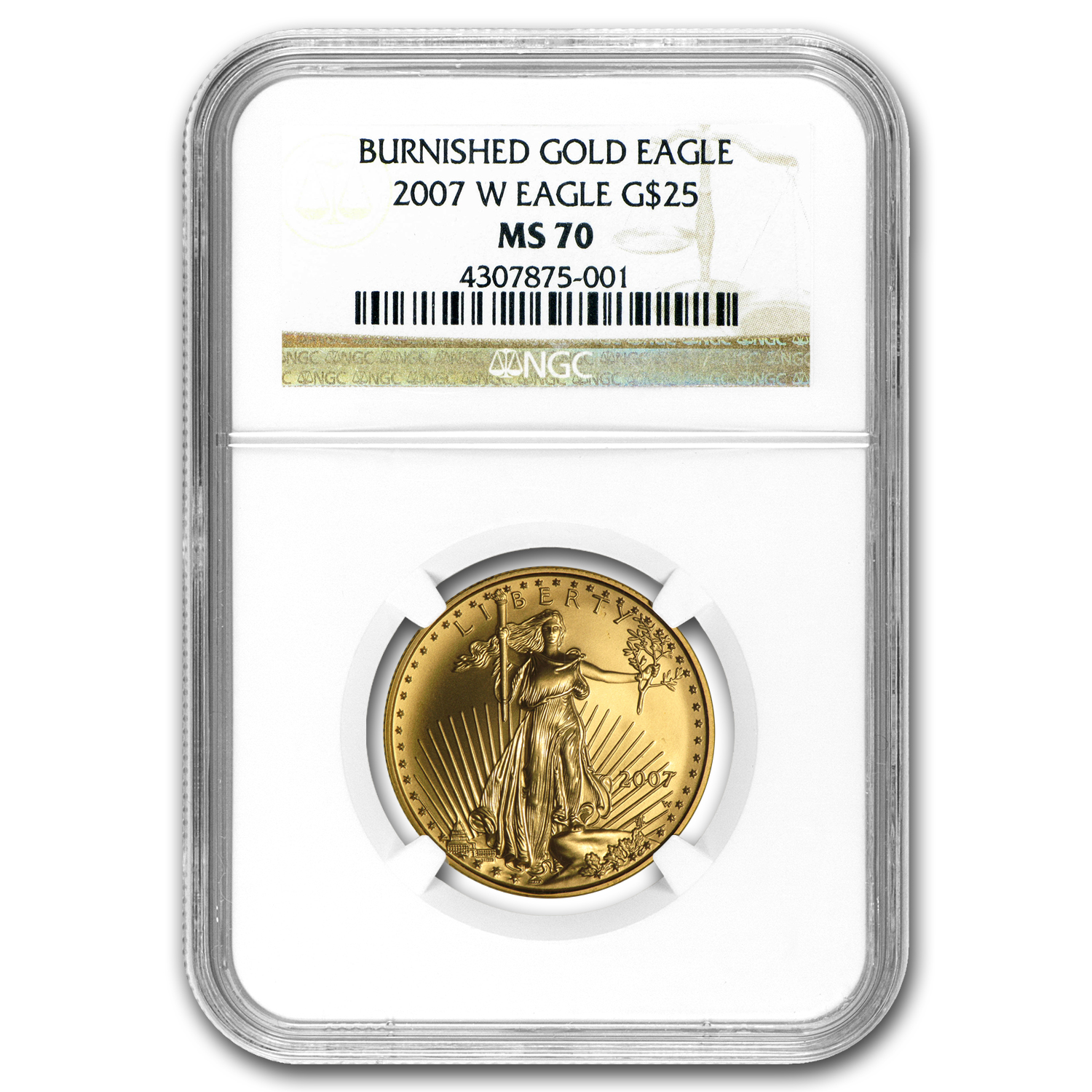 Buy 2007-W 1/2 oz Burnished American Gold Eagle MS-70 NGC