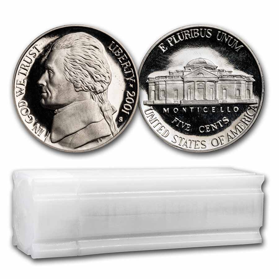 Buy 2001-S Jefferson Nickel 40-Coin Roll Proof