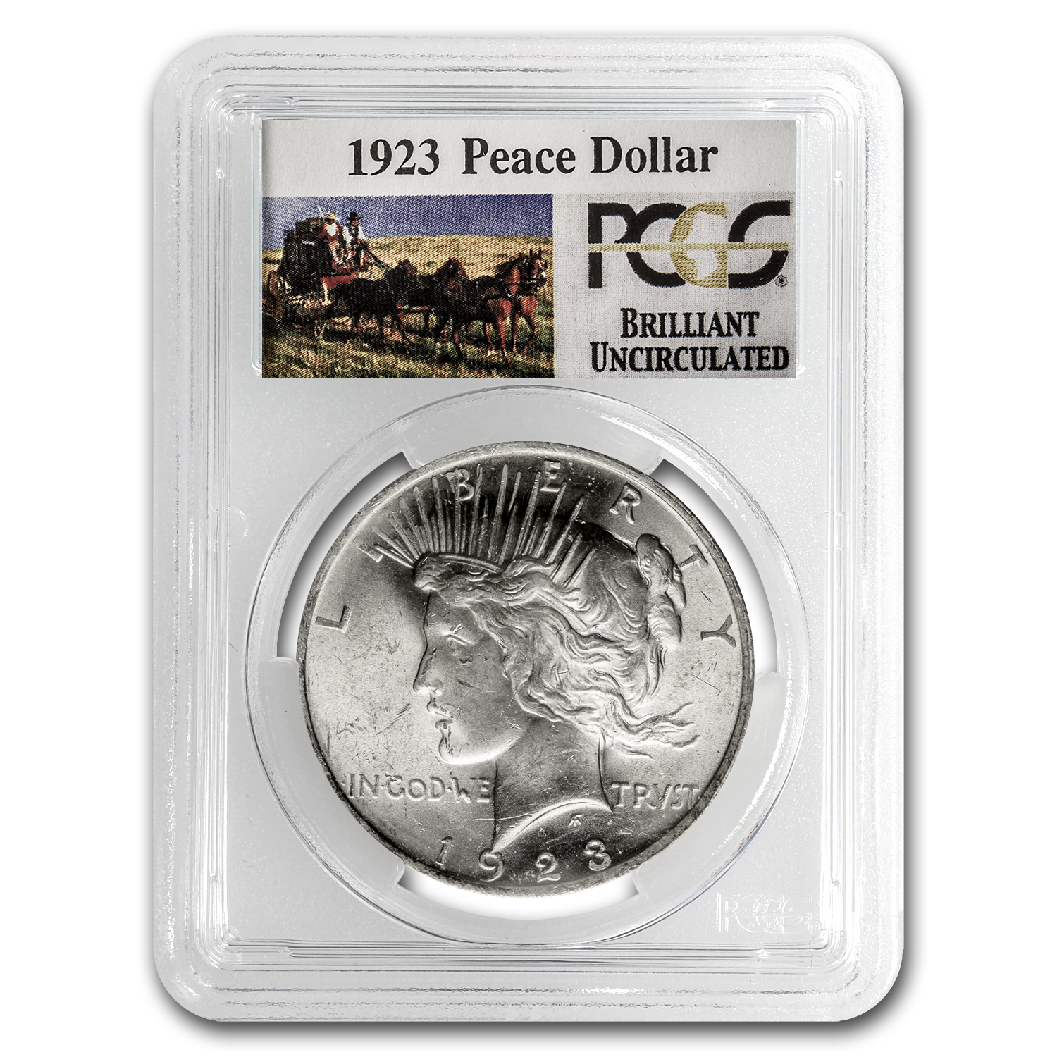 Buy 1923 Stage Coach Silver Dollar BU PCGS