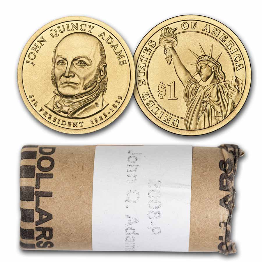 Buy 2008-P John Quincy Adams 25-Coin Presidential Dollar Roll - Click Image to Close