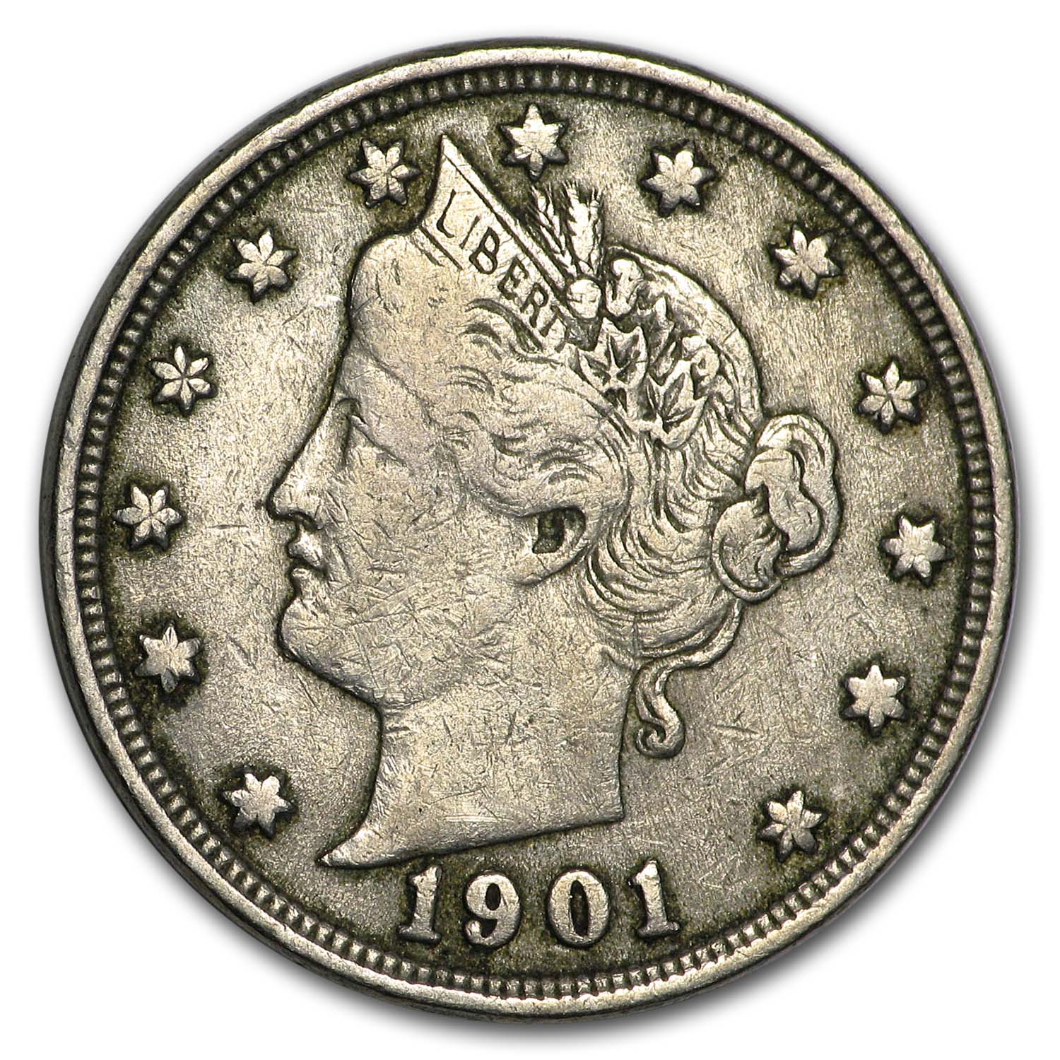 Buy 1901 Liberty Head V Nickel VF