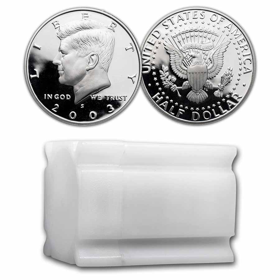 Buy 2003-S Silver Kennedy Half Dollar 20-Coin Roll Proof