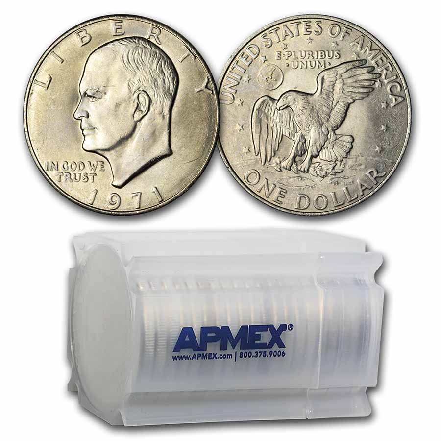 Buy 1971 Clad Eisenhower Dollars 20-Coin Roll BU