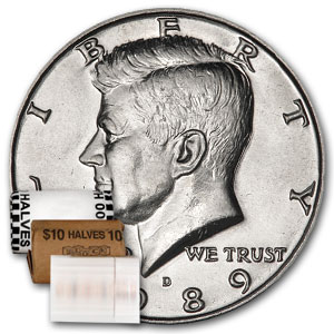 Buy 1989-D Kennedy Half Dollar 20-Coin Roll BU
