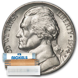 Buy 1974-D Jefferson Nickel 40-Coin Roll BU