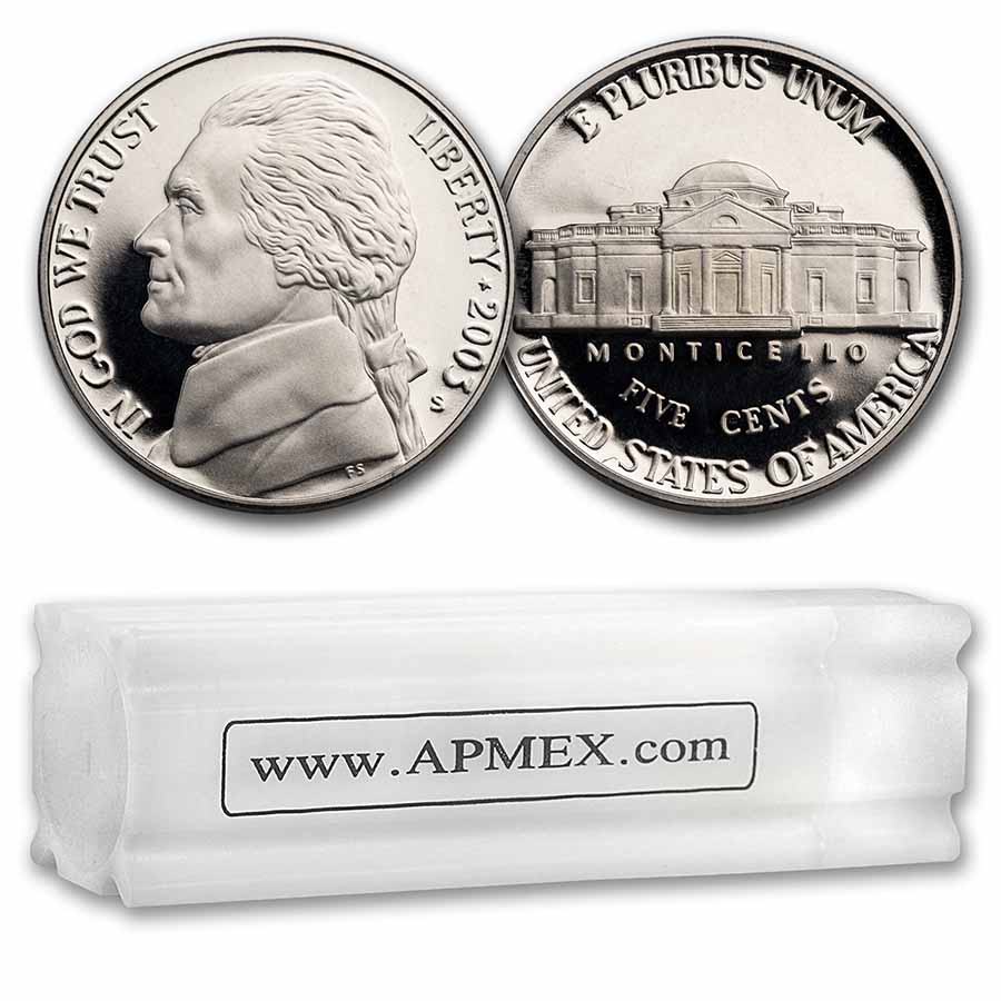 Buy 2003-S Jefferson Nickel 40-Coin Roll Proof