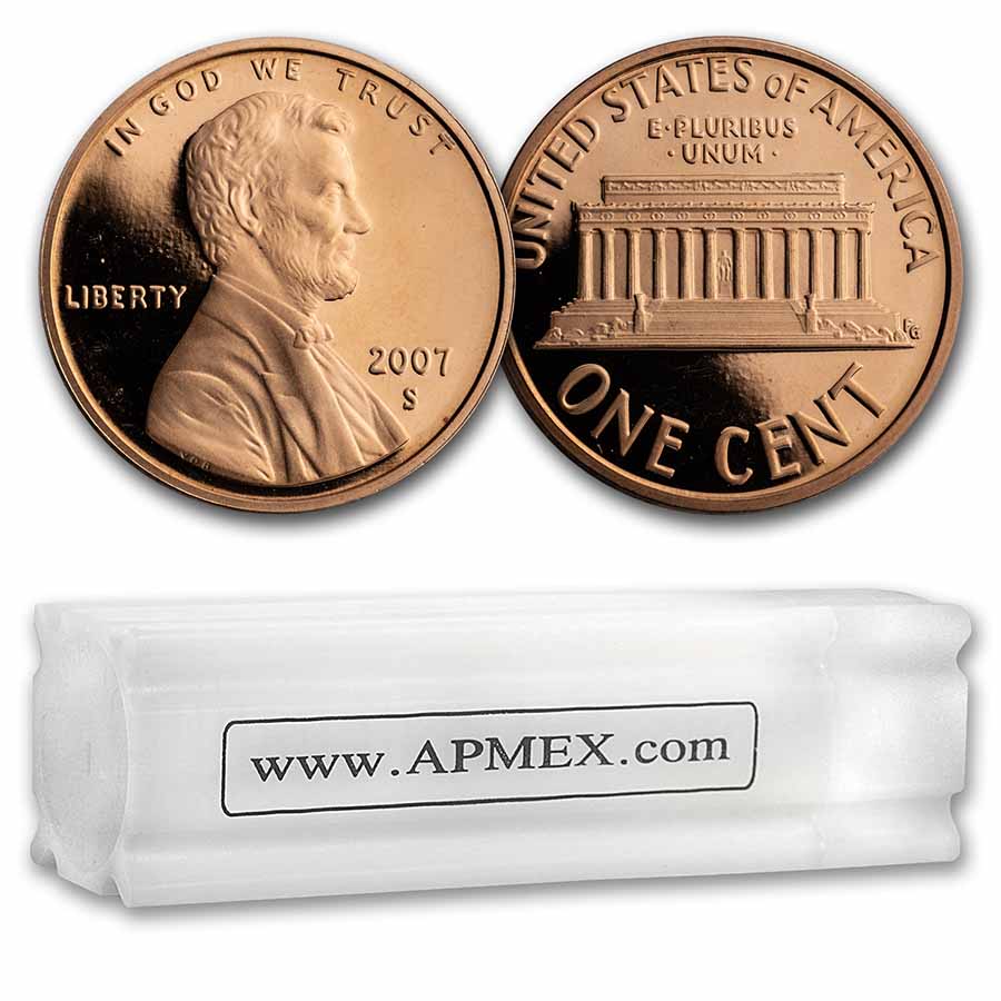 Buy 2007-S Lincoln Cent 50-Coin Roll Proof