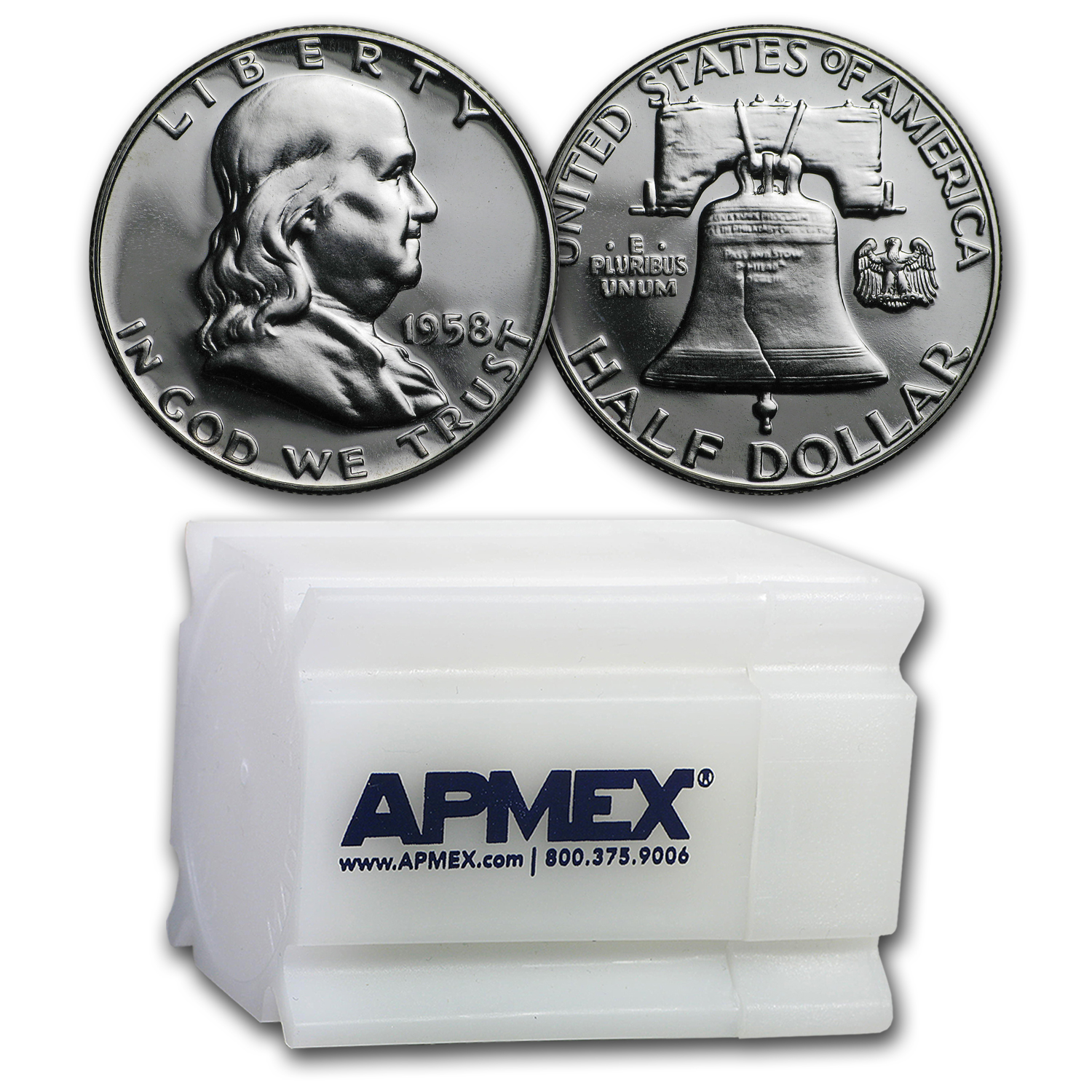 Buy 1958 Proof Franklin Half Dollar 20-Coin Roll