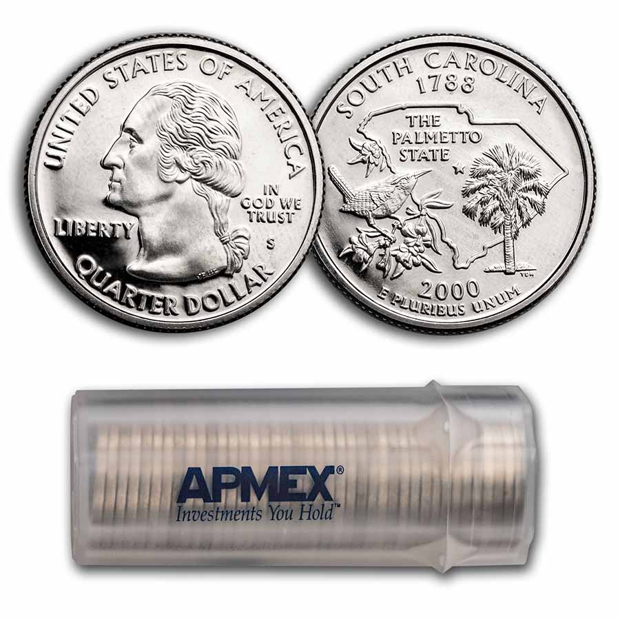 Buy 2000-S South Carolina Statehood Quarter 40-Coin Roll Proof (Clad)