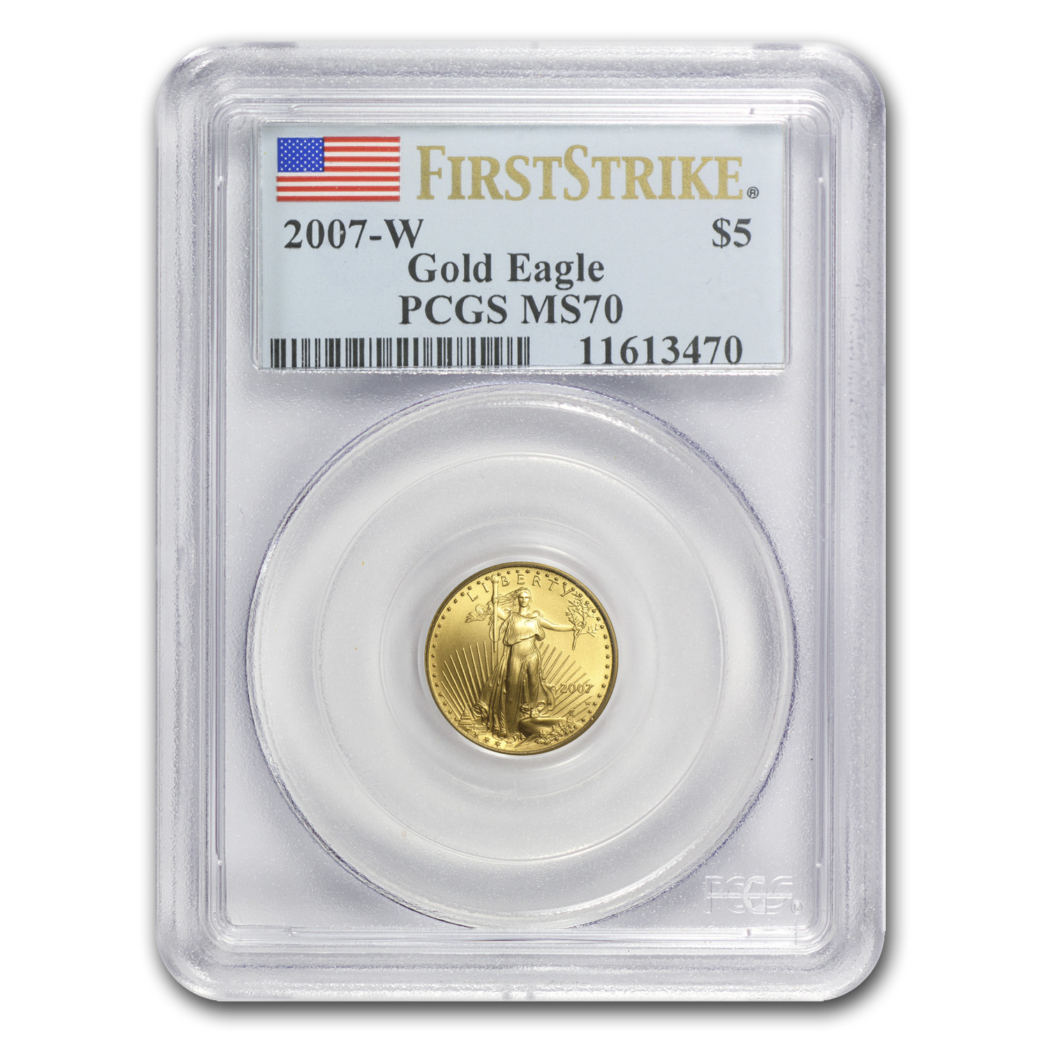 Buy 2007-W 1/10 oz Burnished Gold Eagle MS-70 PCGS (FirstStrike?)