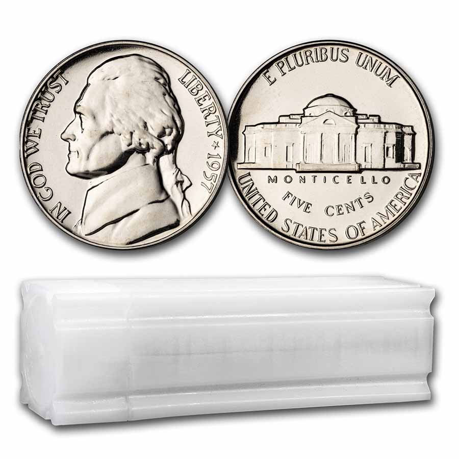 Buy 1957 Jefferson Nickel 40-Coin Roll Proof