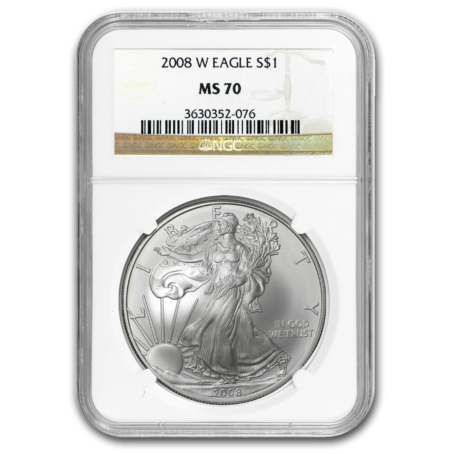 Buy 2008-W Burnished American Silver Eagle MS-70 NGC