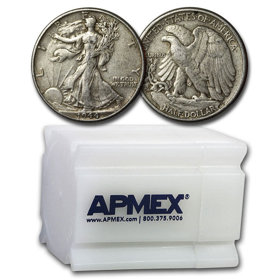 Buy 1944 Walking Liberty Halves 20-Coin Roll XF