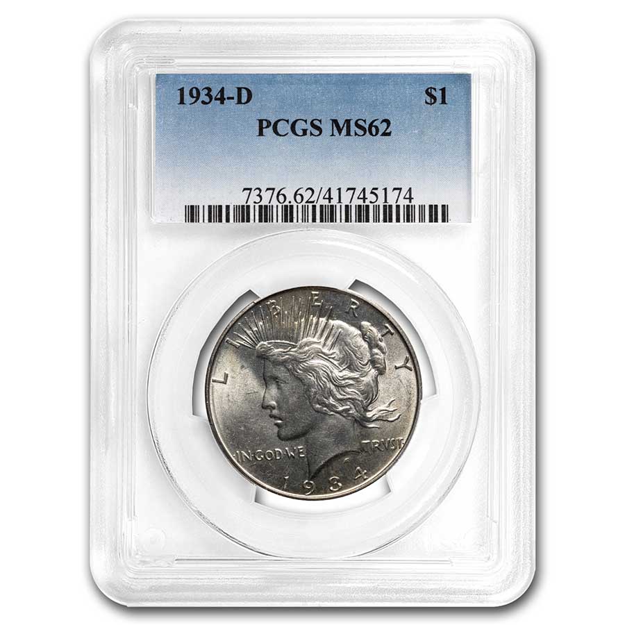 Buy 1934-D Peace Dollar MS-62 PCGS - Click Image to Close