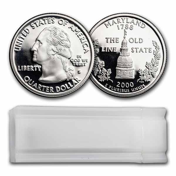 Buy 2000-S Maryland Statehood Quarter 40-Coin Roll Proof (Silver)