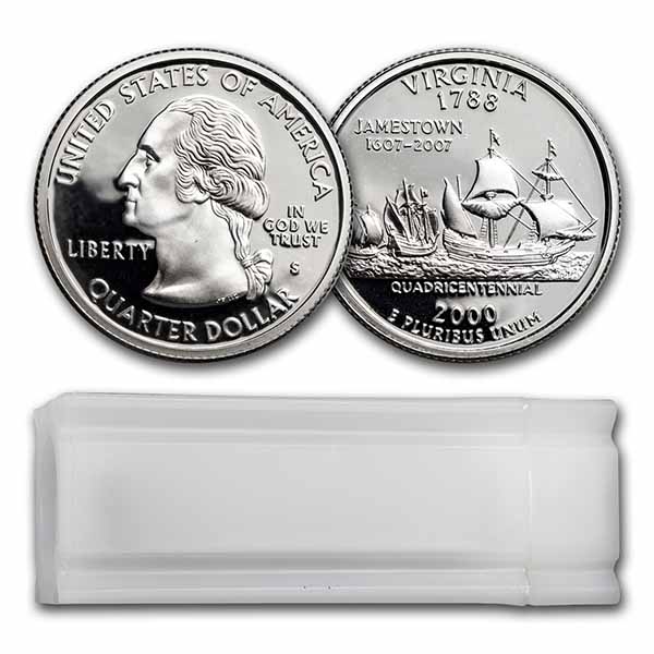 Buy 2000-S Virginia Statehood Quarter 40-Coin Roll Proof (Silver)