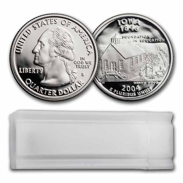 Buy 2004-S Iowa Statehood Quarter 40-Coin Roll Proof (Silver)