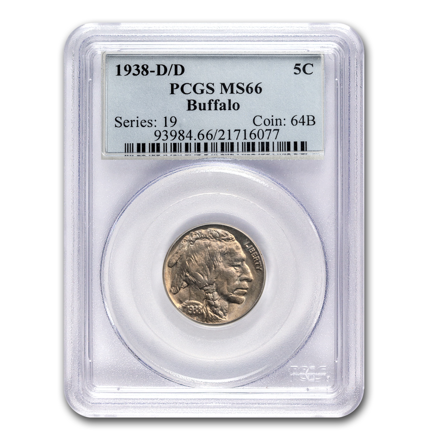 Buy 1938-D/D Buffalo Nickel MS-66 PCGS