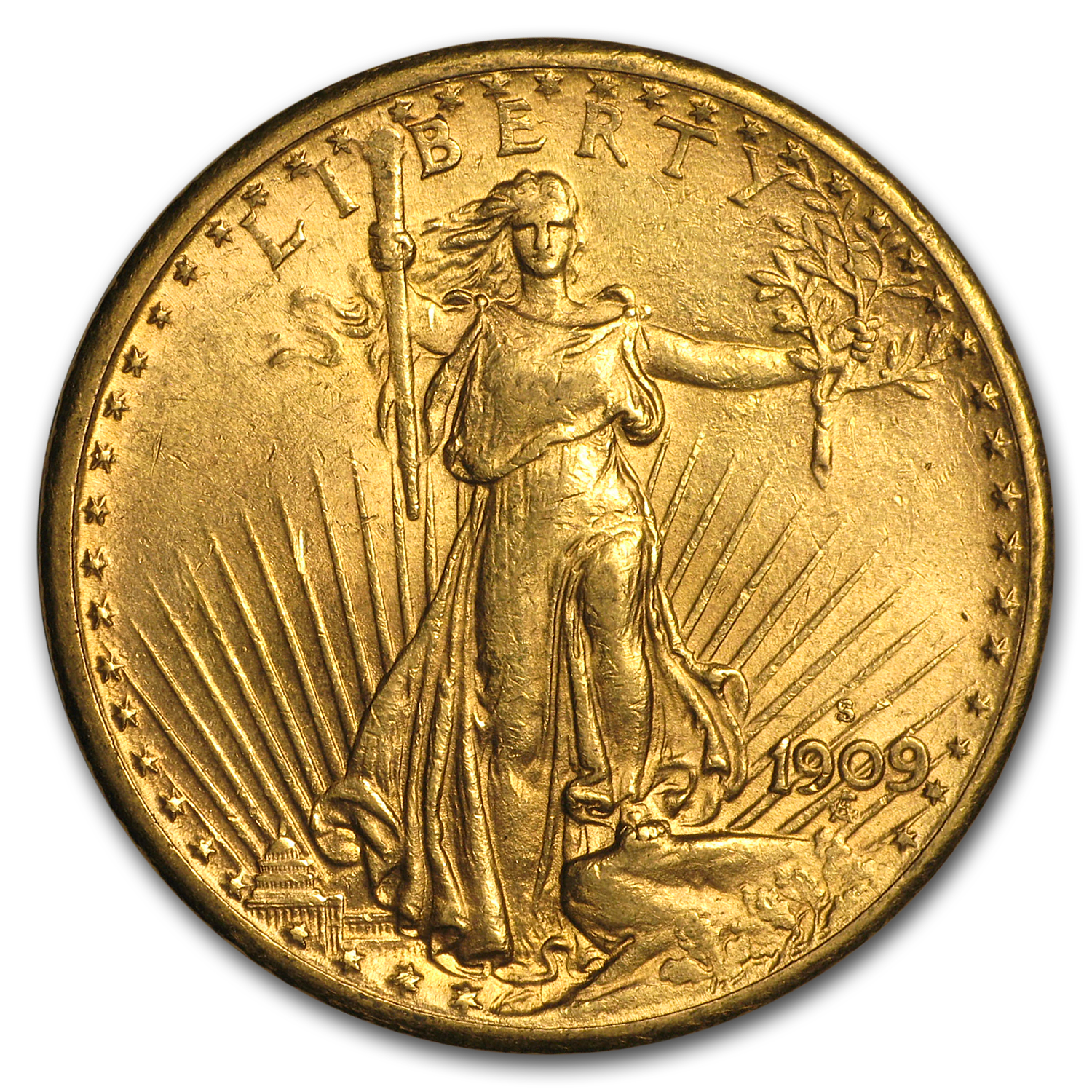 Buy 1909-S $20 Saint-Gaudens Gold Double Eagle AU