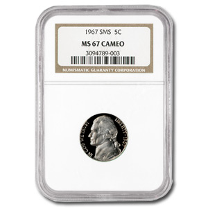 Buy 1967 Jefferson Nickel SMS MS-67 CAMEO NGC