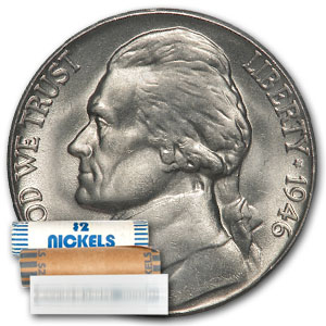 Buy 1946-D Jefferson Nickel 40-Coin Roll BU