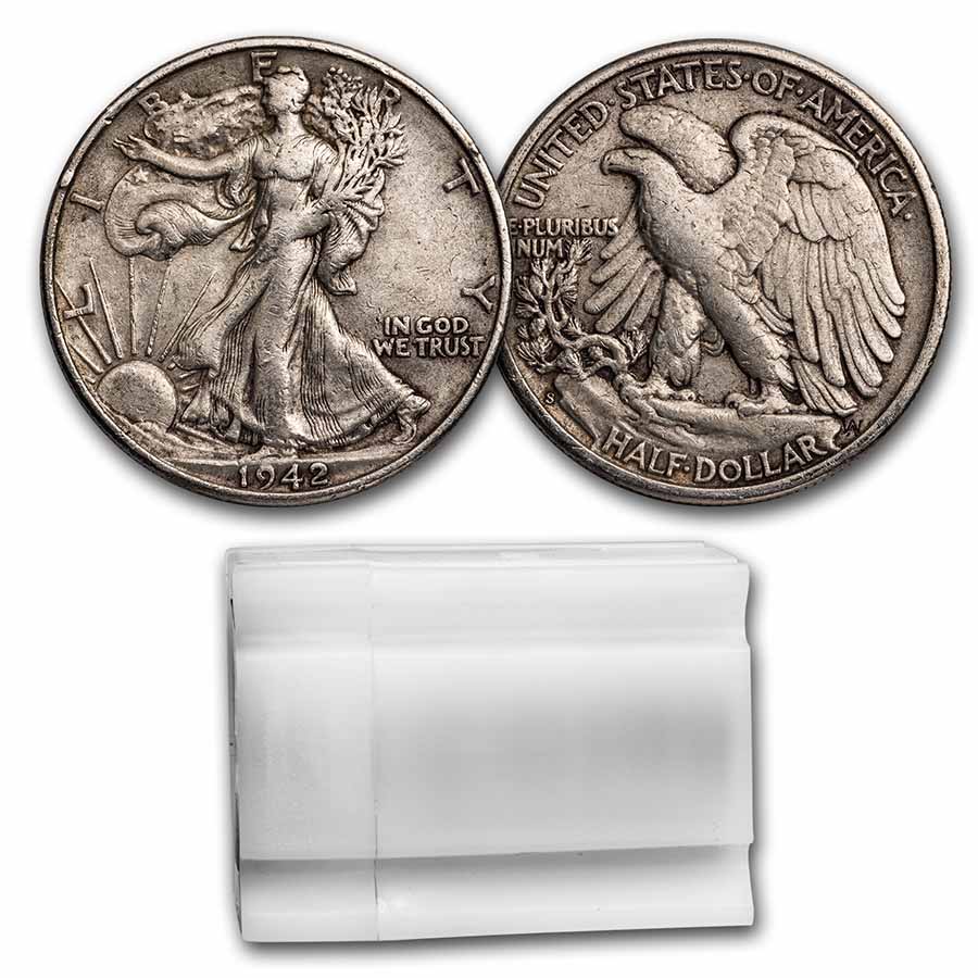 Buy 1942-S Walking Liberty Halves 20-Coin Roll XF