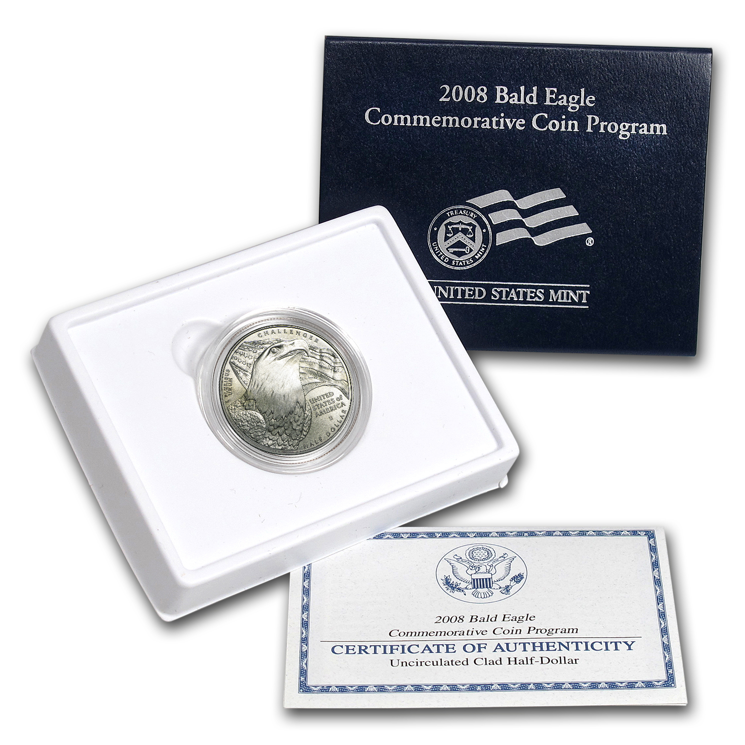 Buy 2008-S Bald Eagle 1/2 Dollar Clad Commem BU (w/Box & COA)