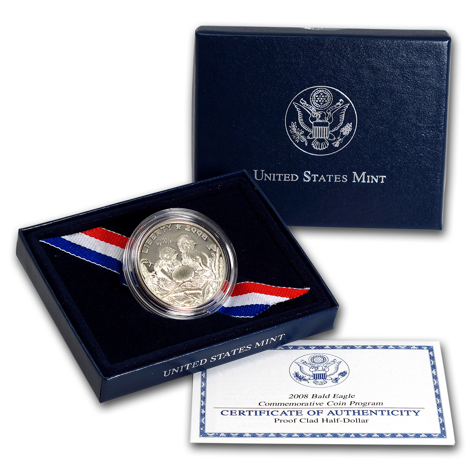 Buy 2008-S Bald Eagle 1/2 Dollar Clad Commem Proof (w/Box & COA)