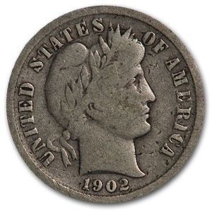 Buy 1902-S Barber Dime VG