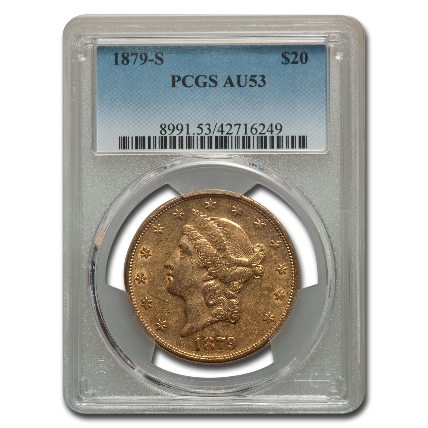 Buy 1879-S $20 Liberty Gold Double Eagle AU-53 PCGS