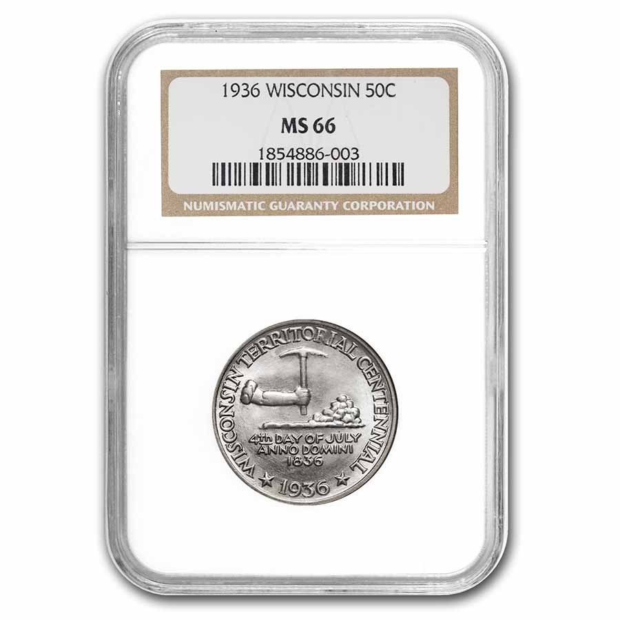 Buy 1936 Wisconsin Half Dollar Centennial MS-66 NGC