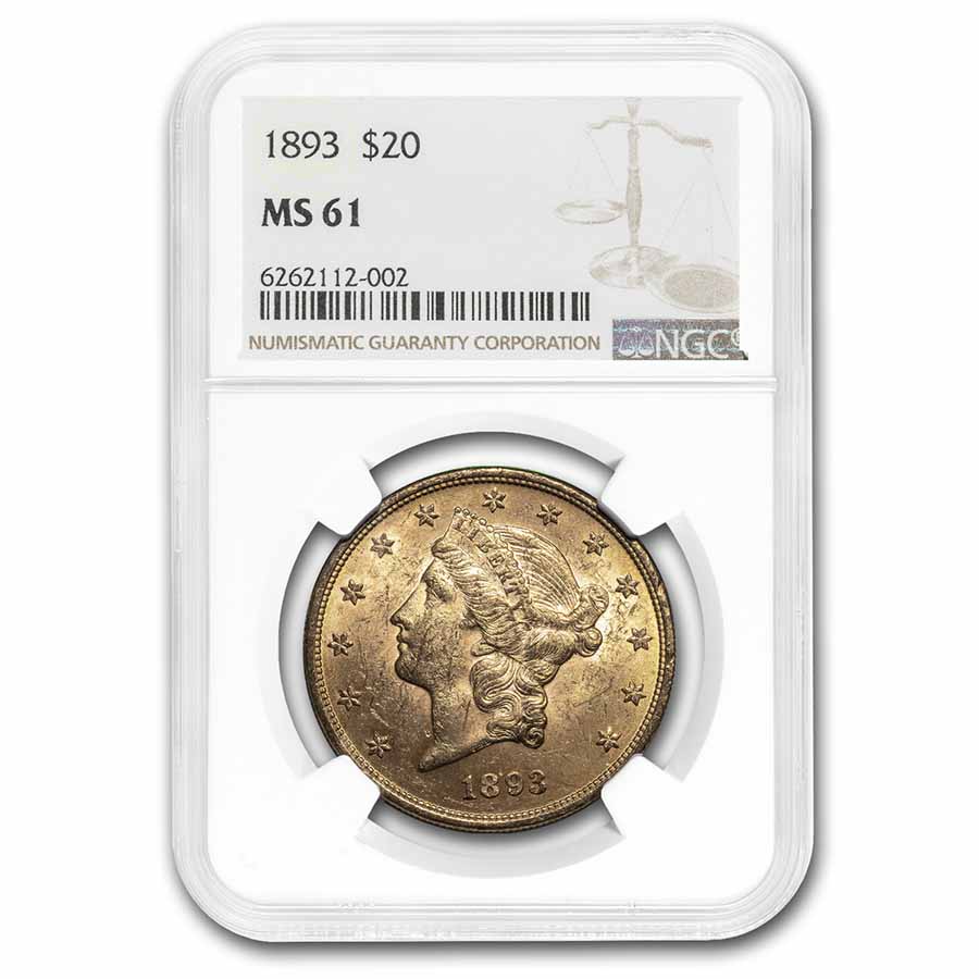 Buy 1893 $20 Liberty Gold Double Eagle MS-61 NGC