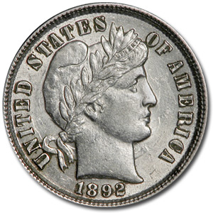 Buy 1892 Barber Dime BU