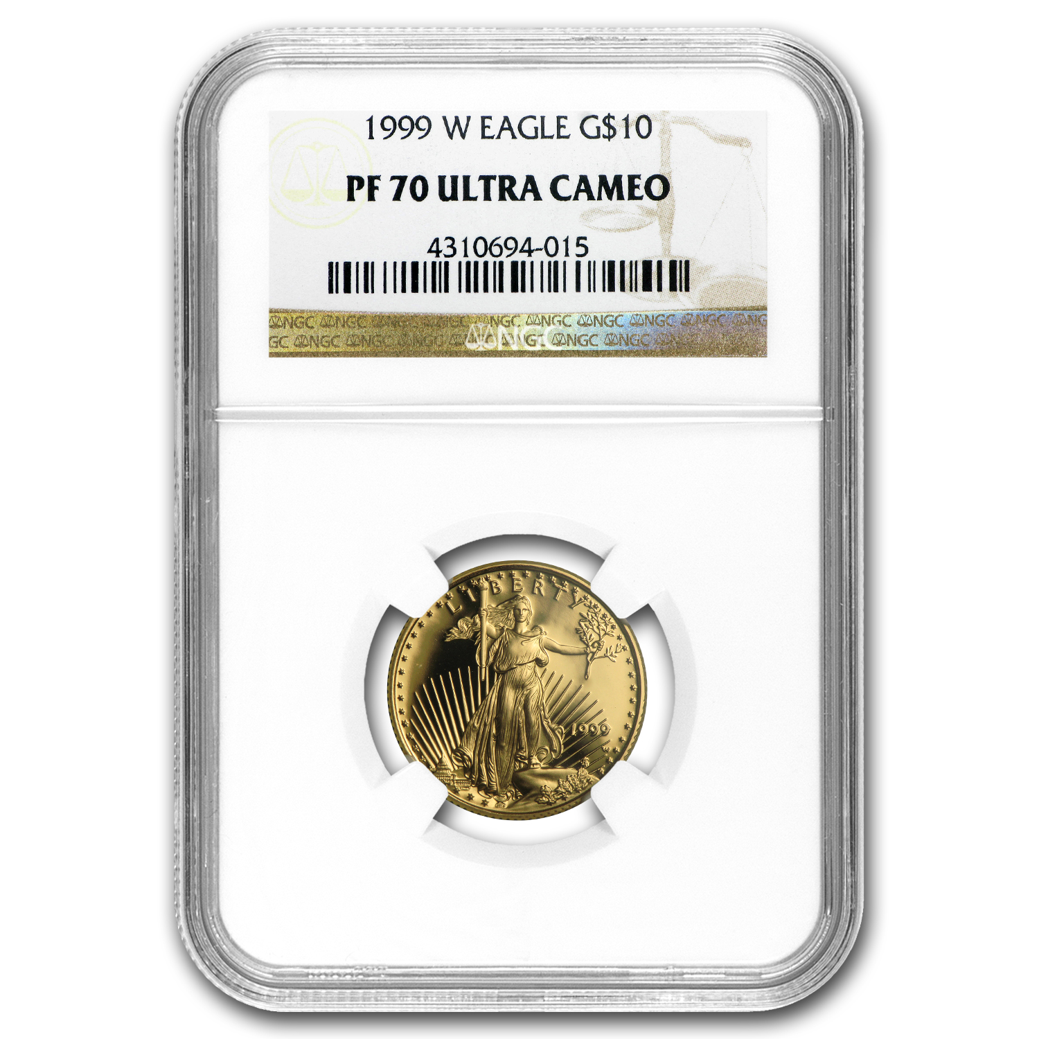 Buy 1999-W 1/4 oz Proof American Gold Eagle PF-70 NGC