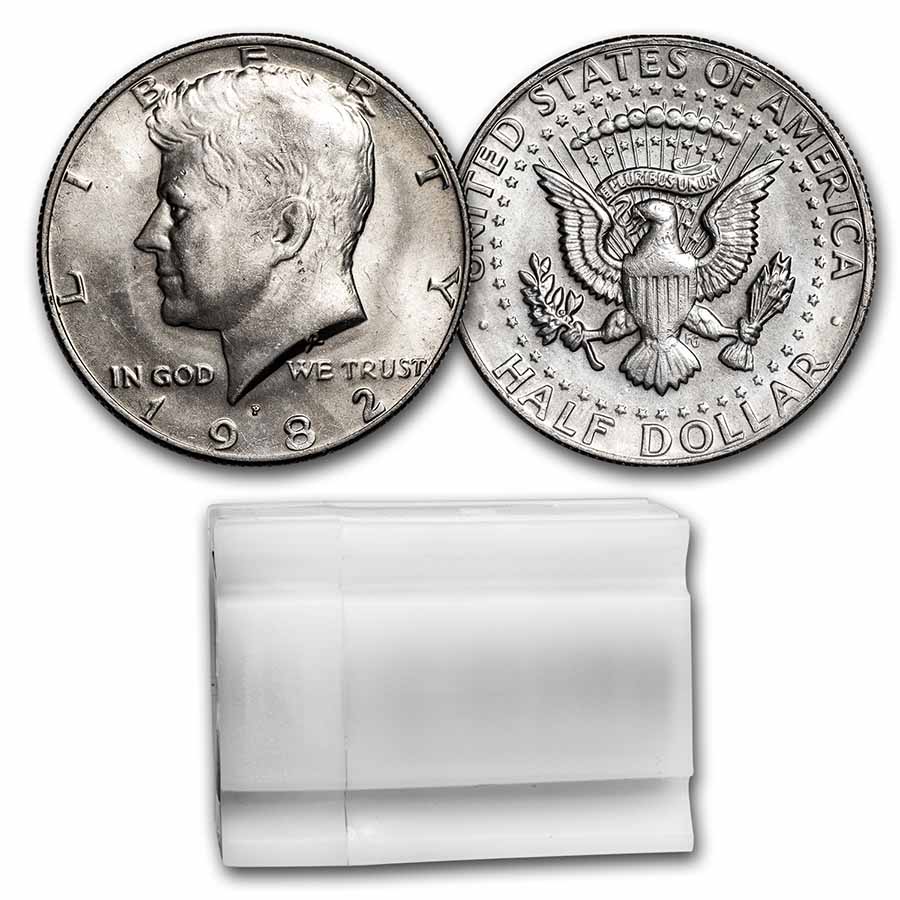 Buy 1982-P Kennedy Half Dollar 20-Coin Roll BU