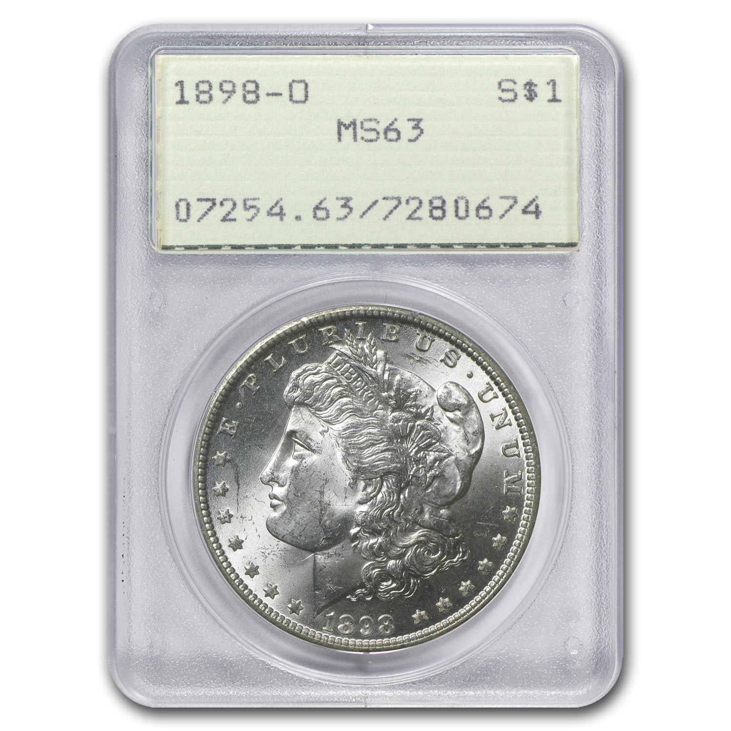 Buy 1878-1904 Morgan Dollars MS-63 PCGS (Old Rattler Holders) - Click Image to Close
