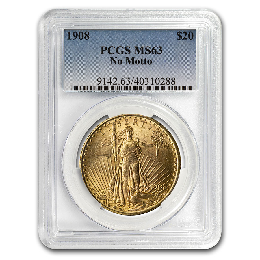 Buy MS-63 PCGS 1908 $20 Saint-Gaudens Gold Double Eagle No Motto