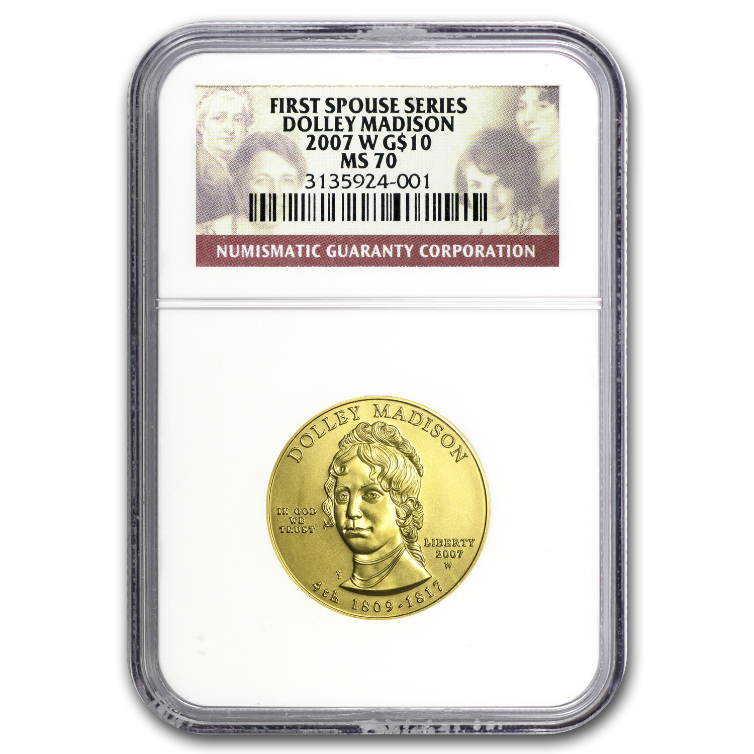 Buy 2007-W 1/2 oz Gold Dolley Madison MS-70 NGC - Click Image to Close